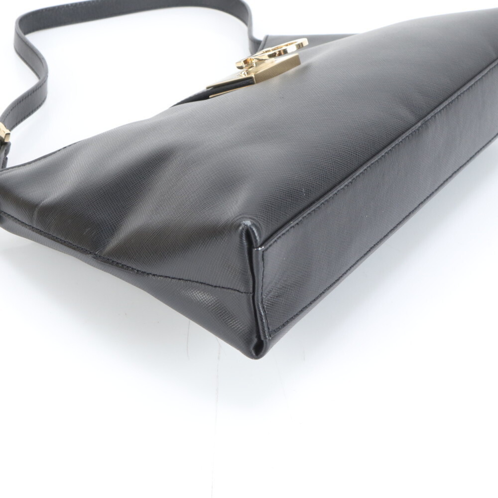 Salvatore Ferragamo Gancini Leather One-Shoulder Bag, Black, Women's - Picture 4 of 8